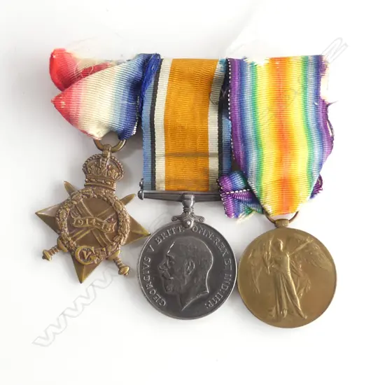 SET OF 3 WW1 SERVICE MEDALS PVT A J BALLARD 