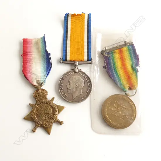 3 WW1 SERVICE MEDALS SGT B J SUMMERFIELD  R A