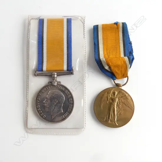 2 WW1 SERVICE MEDALS E S WILKS  R E
