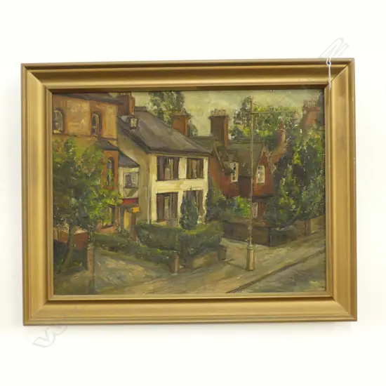 ARTIST UNKNOWN, ENGLISH? STREET SCENE, OIL ON CANVAS 295x395mm