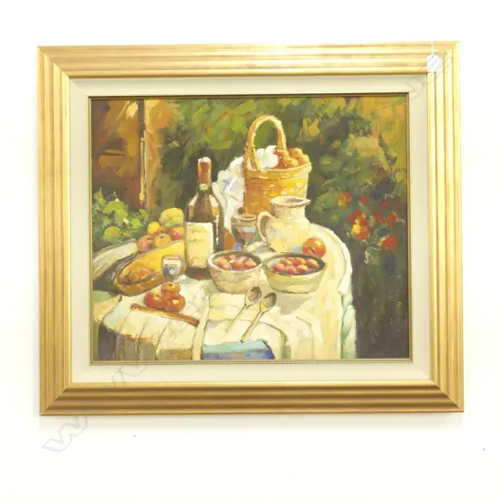 STILL LIFE OIL ON BOARD SIGNED EDWARD 495x595mm