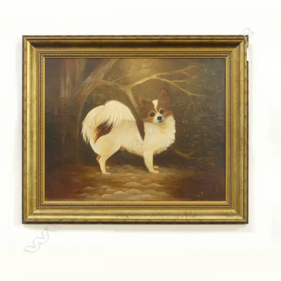 KATHIE SUMPTER, DOG PORTRAIT, OIL ON BOARD 385x485mm