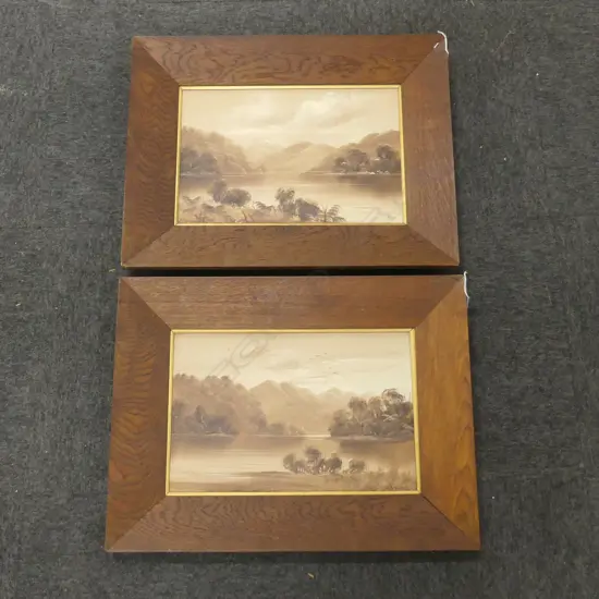 2 F. FENWICK COLONIAL OIL ON BOARD LANDSCAPES 285x435mm