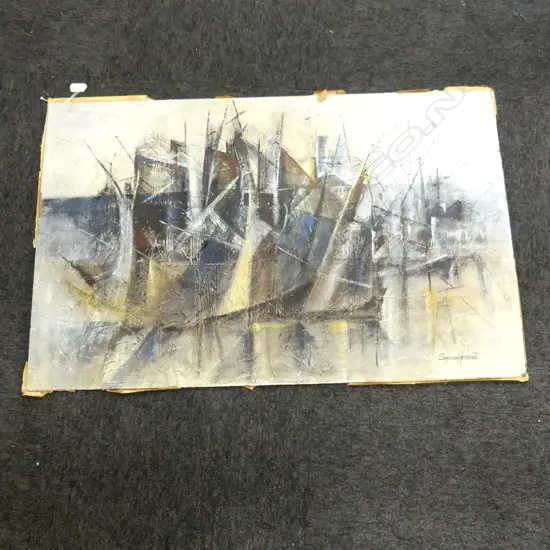 UNFRAMED OIL ABSTRACT BY SUZANNE HERSCHELL H610 L960MM