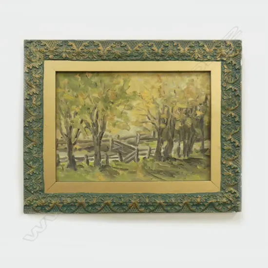 MARGE MARTIN 'AUTUMN LIGHT' OIL ON BOARD 205x285mm