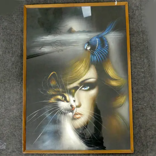 MYTHICAL PAINTING ON FELT [ARTIST UNKNOWN] 660X930mm