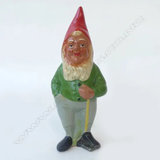 VINTAGE GERMAN GARDEN GNOME BY GRIEBEL GRAFENRODA, TERRACOTA, STAMPED TO REVERSE L.240MM