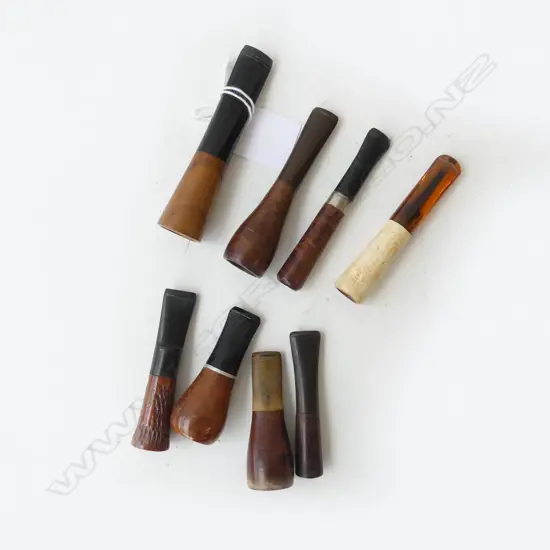 EIGHT CIGAR & CIGARETTE HOLDERS, BRIAR, MEERSCHAUM ETC, L.60MM-92MM