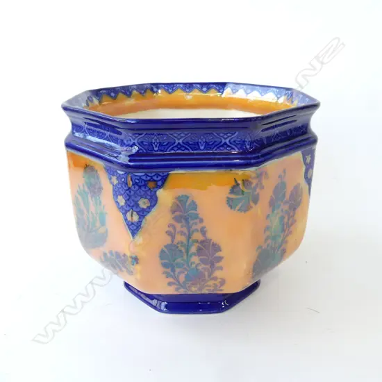 R/D BLUE & ORANGE ARABIAN POT OCTAGINAL JARDINIERE H190 DIA 210MM