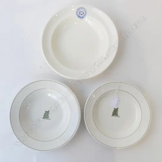 THREE UNION STEAMSHIP CO. LARGE BOWLS – TWO BURSLEM, ONE BRISTOL, D.210MM-250MM