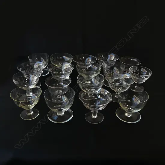 18 ASST. CRYSTAL SWEET DISHES VARIOUS CUT PATTERNS