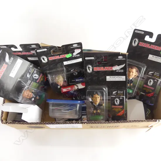 SMALL BOX OF ALL BLACK & SPORTING MEMORABILIA