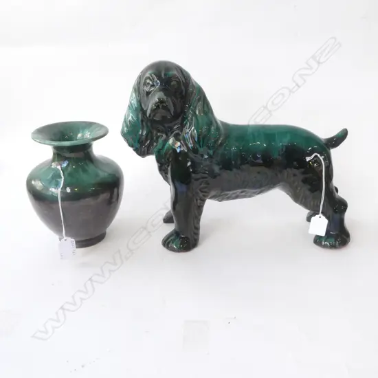 BLUE MOUNTAIN CHINA DOG ORN H290MM & VASE H190MM