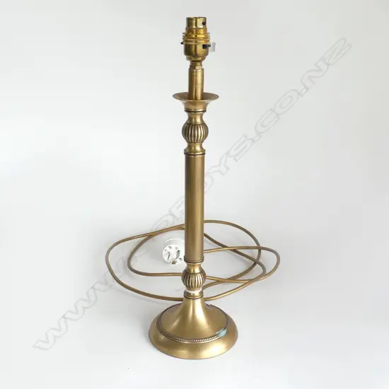 GOLD METAL LAURA ASHLEY LAMP, NO SHADE H.425mm