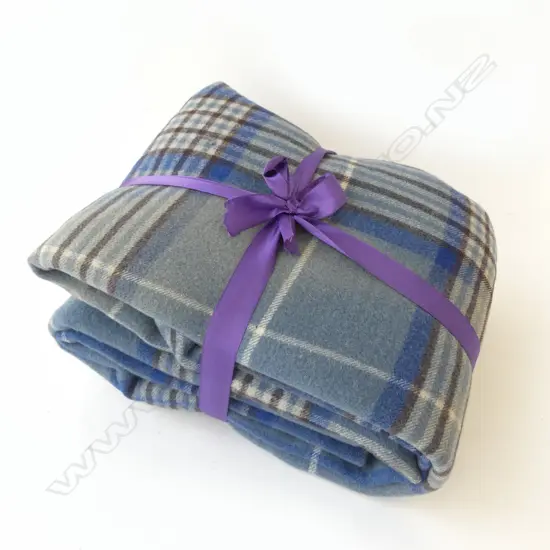 BLUE WOOL BLANKET SOME MARKS