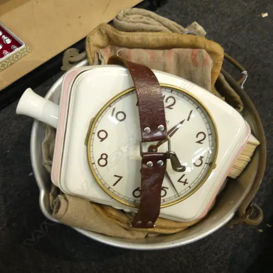 JAM PAN + ASST SACKS, CLOCK ETC