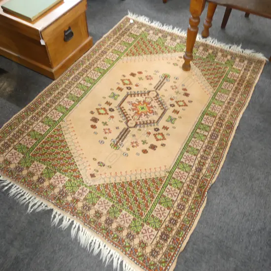 PERSIAN RUG APRICOT & GREEN COLOURS L1700 W1270MM