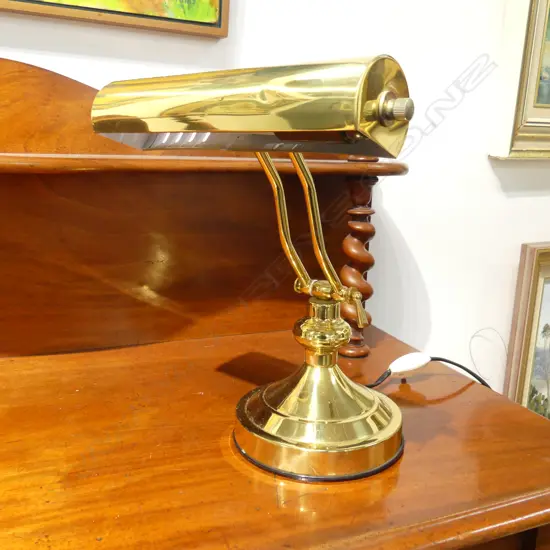 GOLD METAL BANKERS LAMP W.250mm