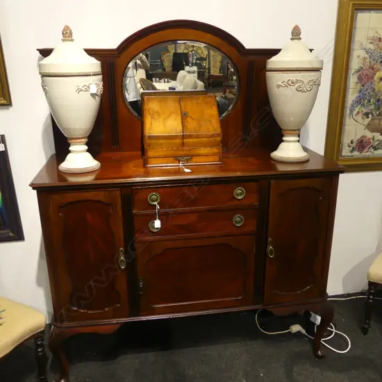 EDWARDIAN SHERATON REVIVAL MAHOGANY SIDEBOARD H1650 L1350MM