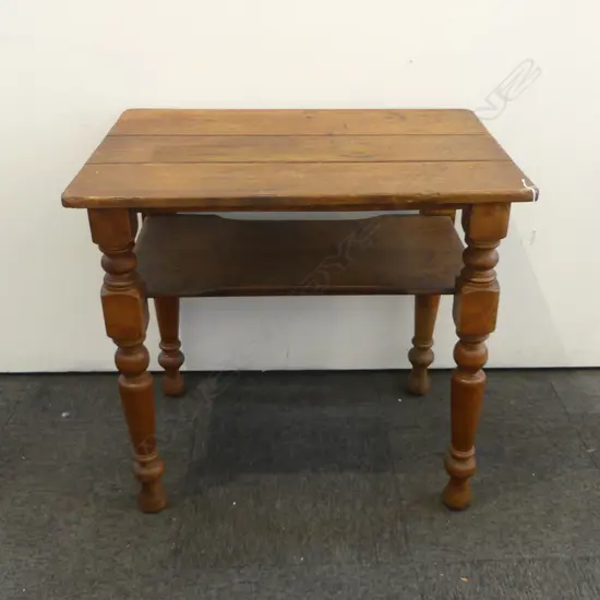 RUSTIC VICTORIAN PLANK TOP TABLE 835x590x785mm