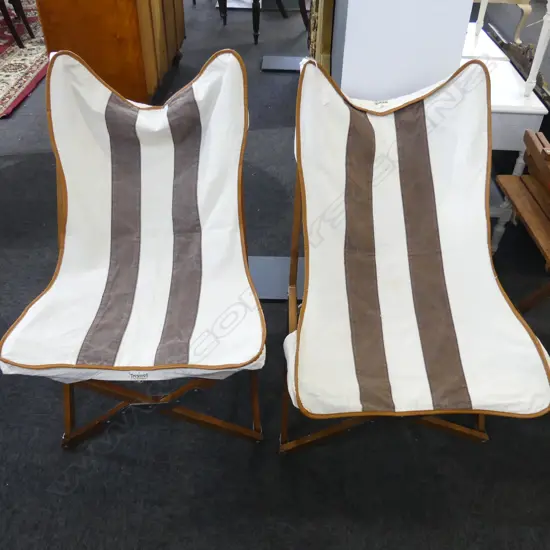 PR FOLDING BUTTERFLY CHAIRS - CANVAS SEAT BY TRESWELL