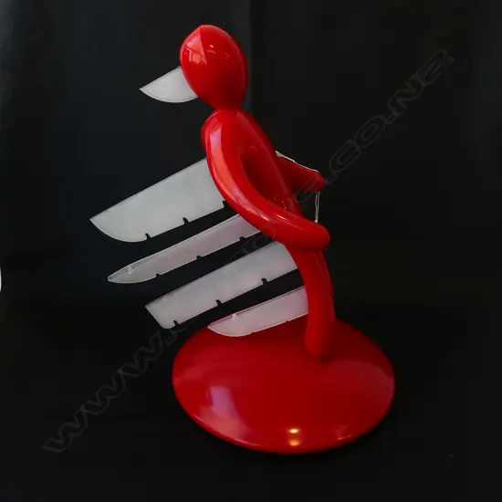 RED PLASTIC KNIFE MAN HOLDER H.380mm