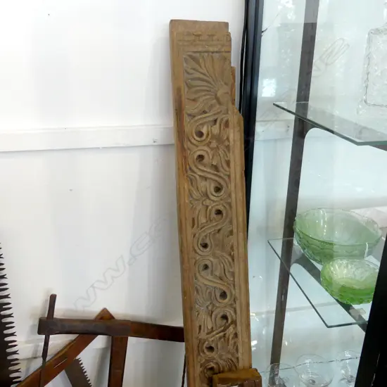 3 CARVED WOODEN PLANKS L.1065mm