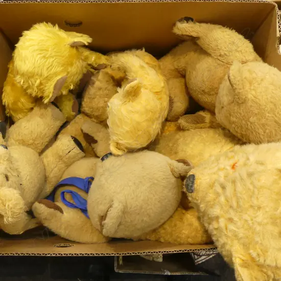 BOX OF 6 VINTAGE TEDDYBEARS H300 AVERAGE