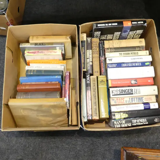 2 BOXES BOOKS; AMERICAN & AFRICAN HISTORY