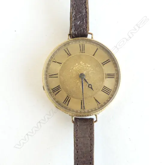 18ct BACKED POCKET WATCH (with key) CONVERTED TO WRIST WATCH 36.30gm total weight of watch