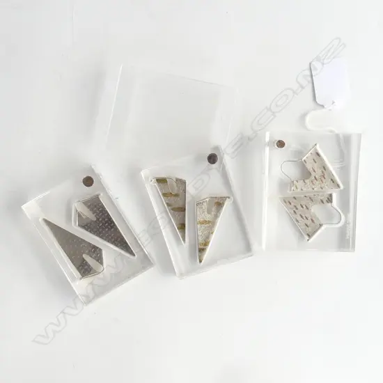 3 PRS PETER DECKERS EARRINGS, CASED