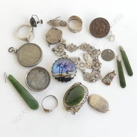 SEL. SILVER JEWELLERY includes: pounamu brooch + arts & Cratfs pces etc