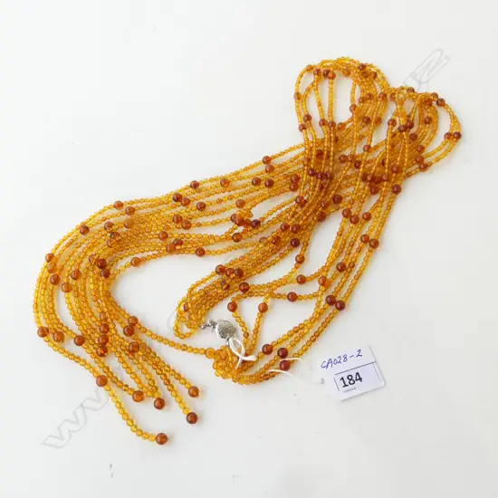  AMBER COLOURED BEAD LARIAT NECK PIECE