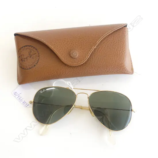 PR RAYBAN GOLD AVIATOR SUNGLASSES, ITALY