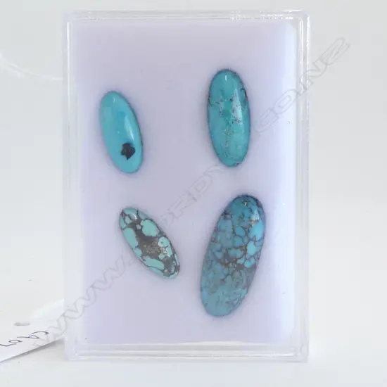 4 TURQUOISE CABACHON STONES