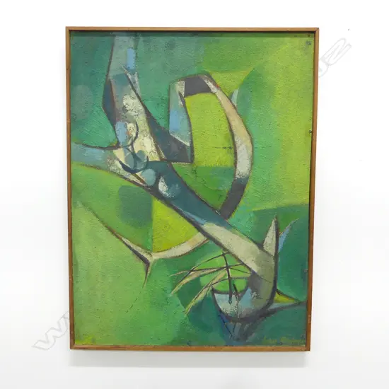 JOHN RITCHIE, GREEN ABSTRACT, OIL ON BOARD 610x460mm