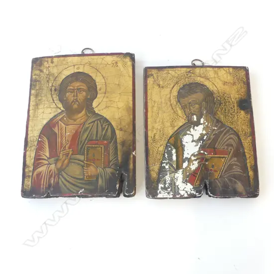 2 VINTAGE RELIGIOUS ICONS 295x210mm