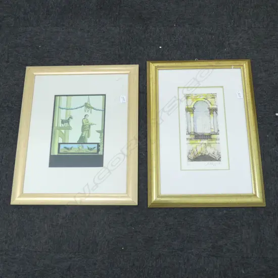 2 CLASSICAL PRINTS IN GOLD FRAMES 355x185mm