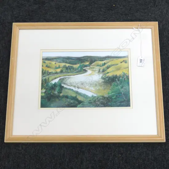 JOHN FRANCIS KAVANAGH, RIVER LANDSCAPE, PASTEL, 190x280mm