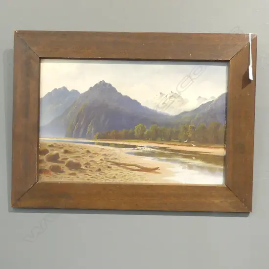 H. W. KIRKWOOD, ARTHUR RIVER, MILFORD, OIL ON BOARD 300x460mm