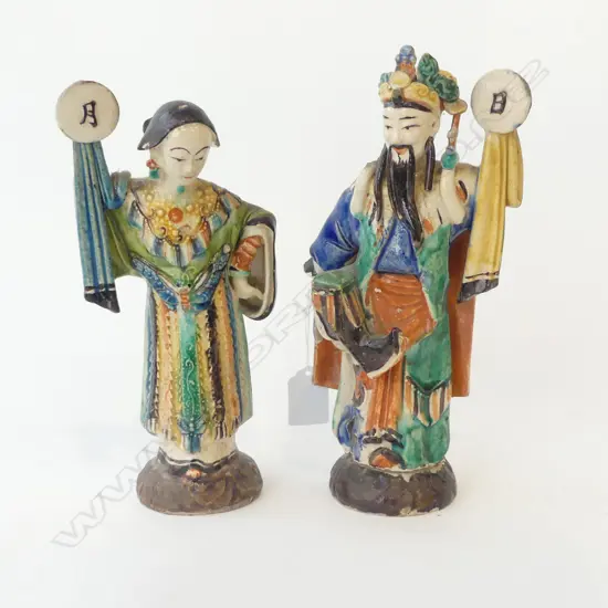 PR CHINESE CERAMIC FIGURES H.245mm REPAIRS