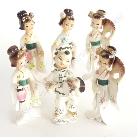 VINTAGE JAPANESE DANCE TROUP FIGURES H.170mm