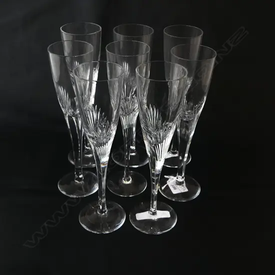 8 ATLANTIS CRYSTAL CHAMPAGNE FLUTES H.225mm