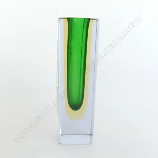 MURANO FLAVIO POLIE SQUARE RETRO  GLASS VASE H150MM