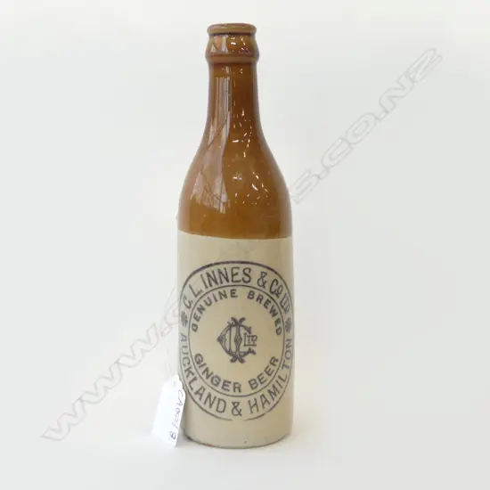 GINGER BEER BOTTLE; C. L. INNES & Co. AUCKLAND & HAMILTON H.220mm