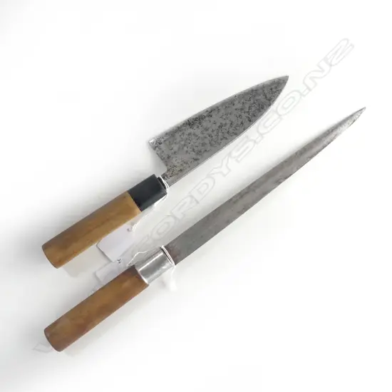 2 VINTAGE JAPANESE KNIVES, HANDMADE 1920-1950