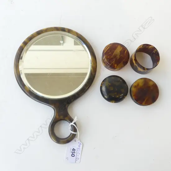 ASST TORTOISE SHELL ITEMS INCL. HAND MIRROR 