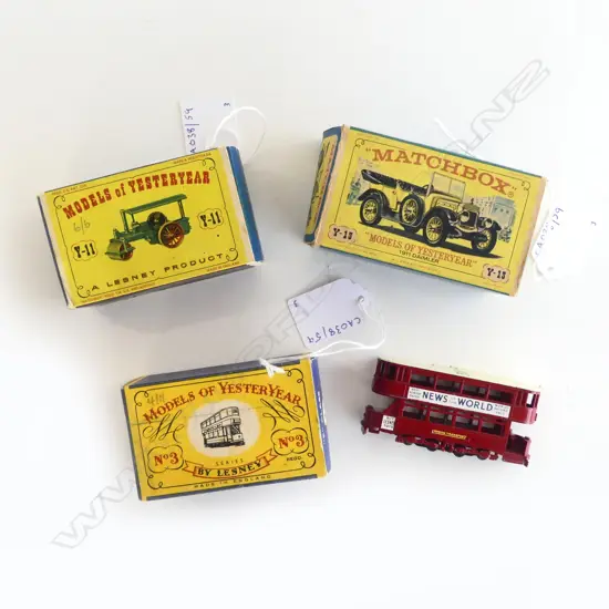 3 VINTAGE MINT & BOXED  MATCHBOX YESTERYEAR MODELS  Y3 Y11 & Y13 