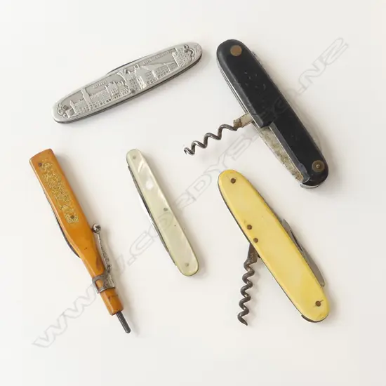 FIVE ASST. VINTAGE POCKET KNIVES, L.72MM-105MM