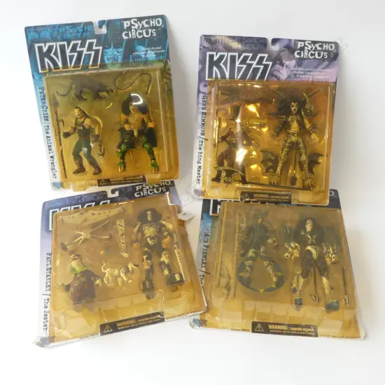 4 KISS BAND FIGURINES 'PSYCHO CIRCUS' 